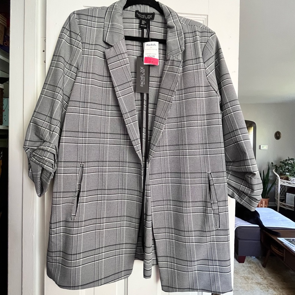 Rachel Zoe ruched sleeve blazer NWT size XL
